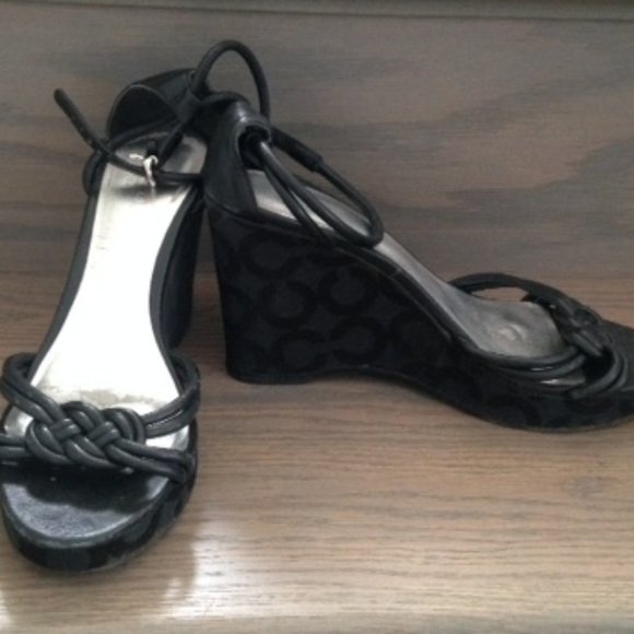 Coach black wedges - Picture 1 of 4